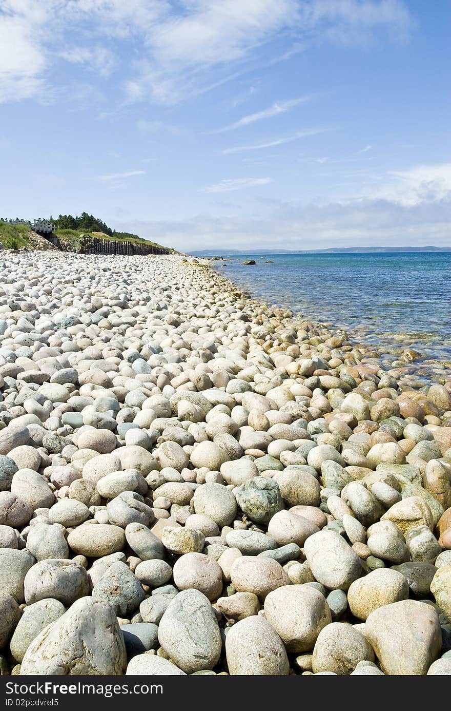 Beach filled with various sizes of gravels. Beach filled with various sizes of gravels.