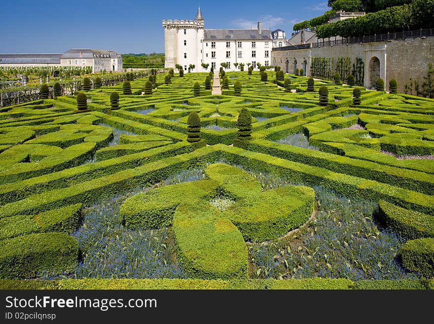 Villandry Castle with garden, Indre-et-Loire, Centre, France