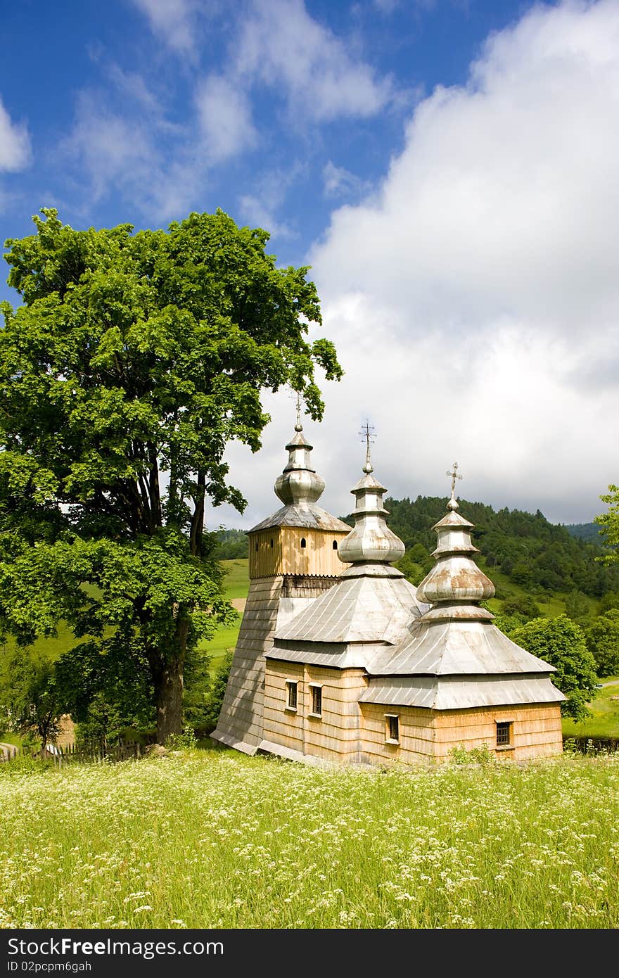 Wooden church in Dubne, Poland