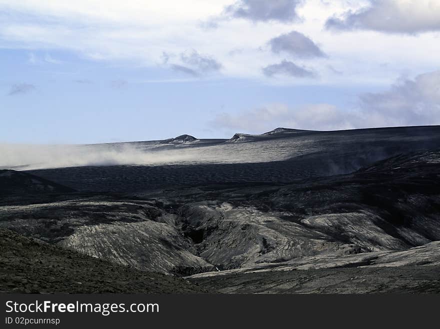 Blackened glacier