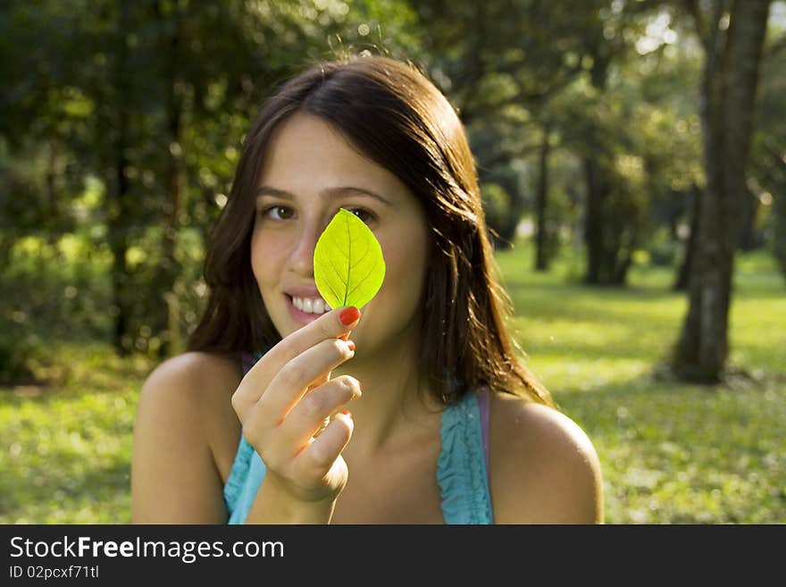 Girl with tree sheet