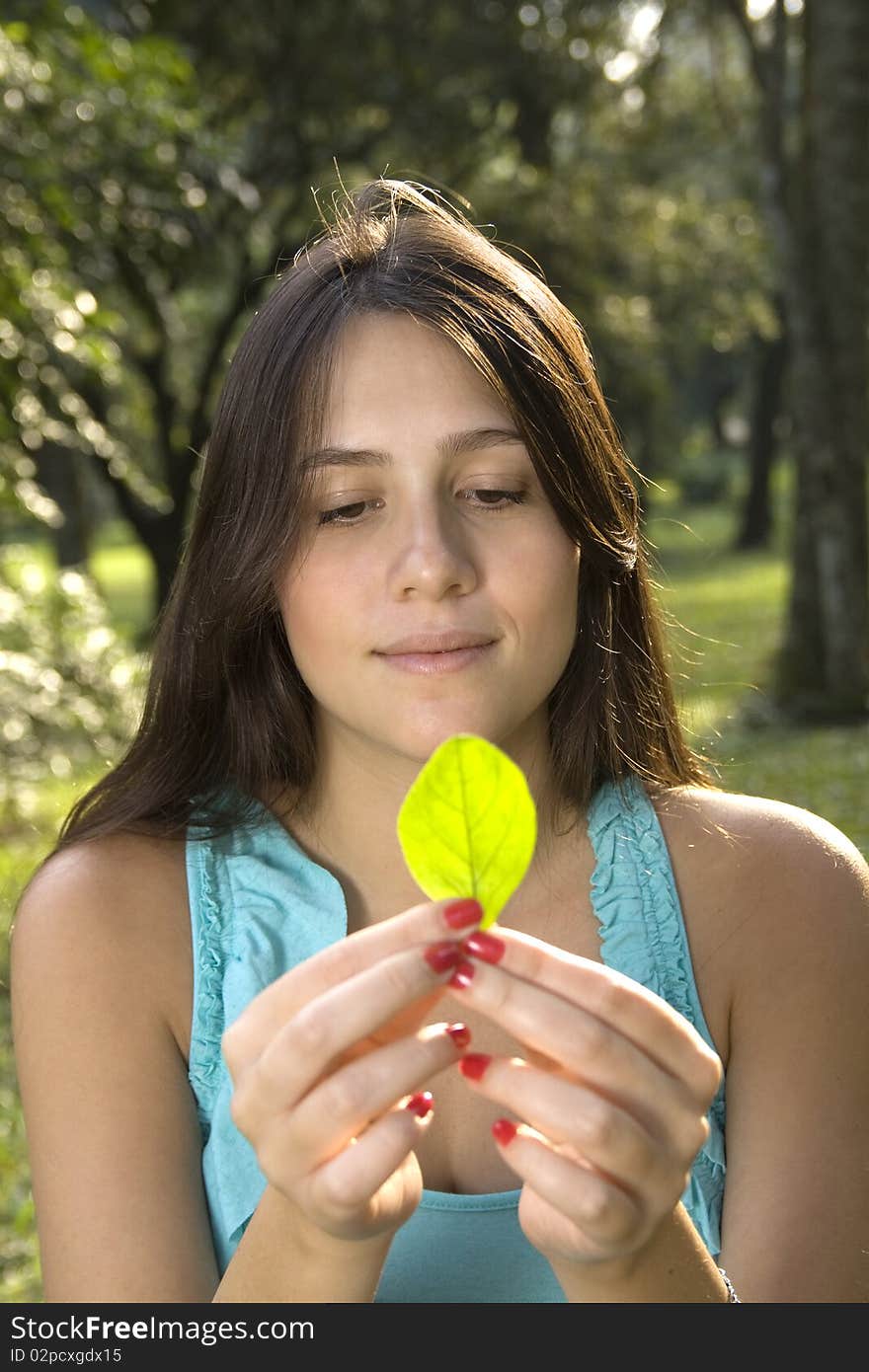 Girl with tree sheet