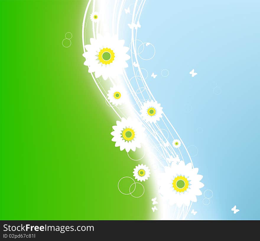 Floral abstract background for your design, vector illustration