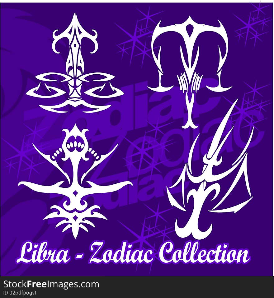 Tribal Zodiac.Collection of zodiac signs. Tribal Zodiac.Collection of zodiac signs.