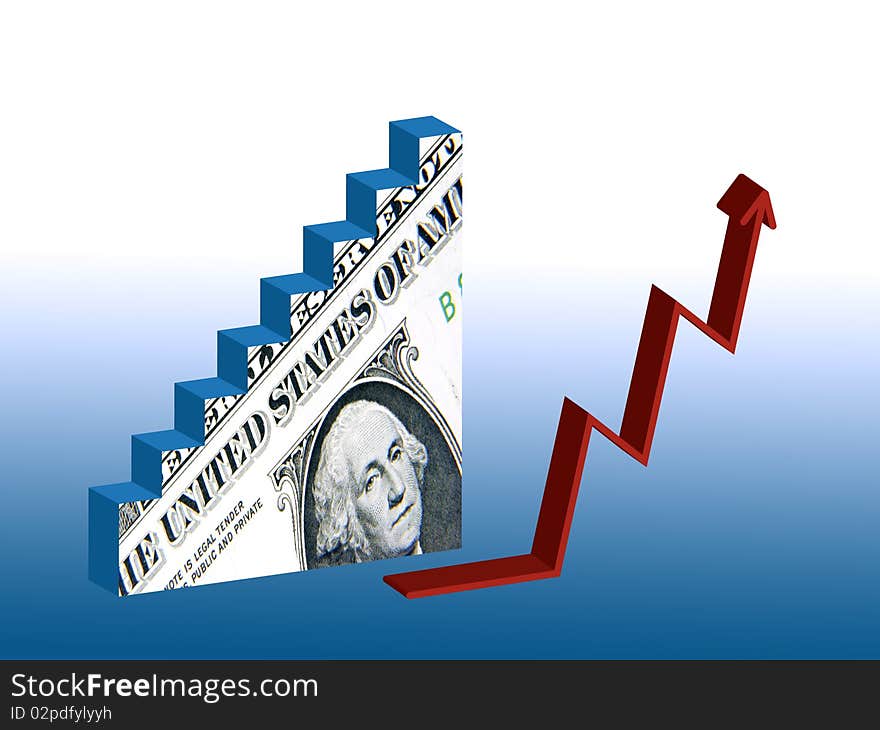 Graphic illustrating the successful recovery of US Dollar. Graphic illustrating the successful recovery of US Dollar