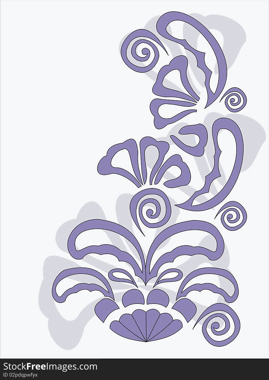 Lilac floral design on a white background