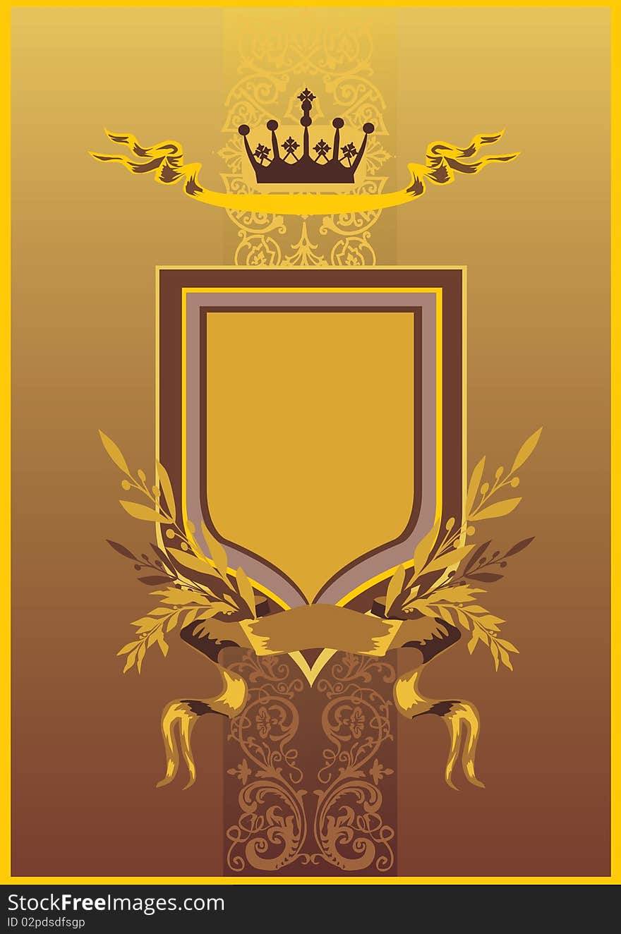 Gold And Brown Frame With Crown