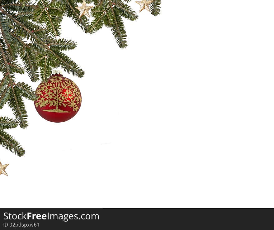 Christmas decoration over white background