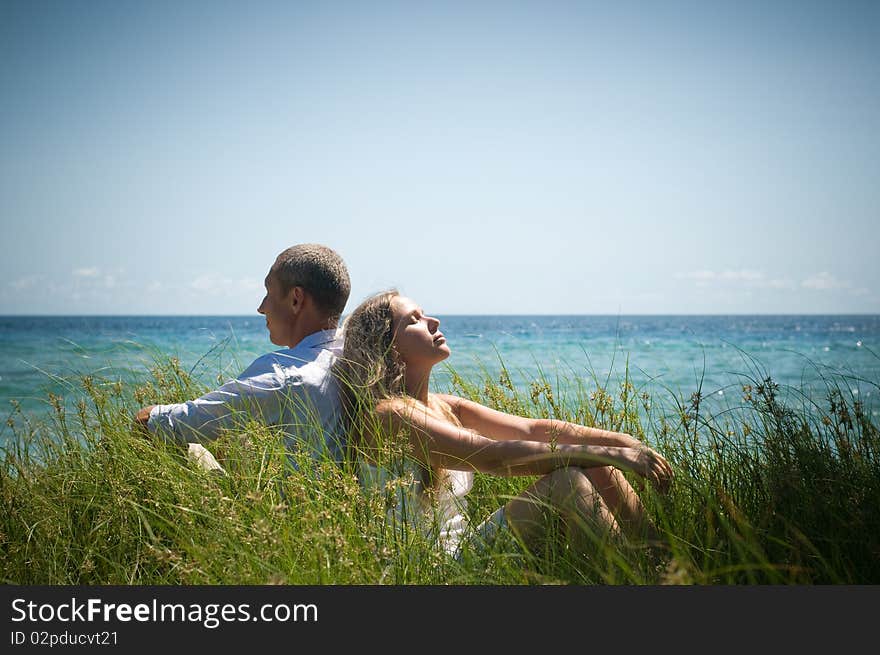 Attractive couple at the beach. Attractive couple at the beach