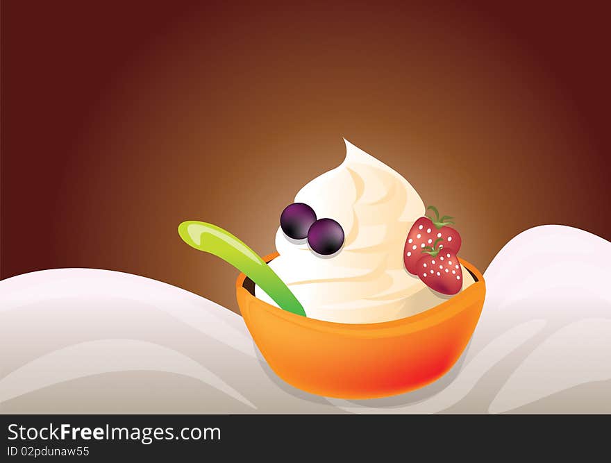 An illustration of a yogurt wallpaper