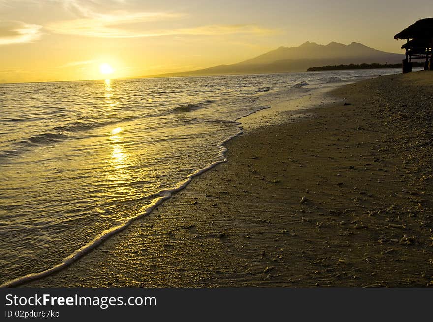 A tropical sunrise in Indonesia