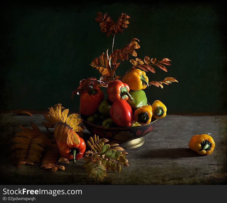 Still life with a sweet pepper