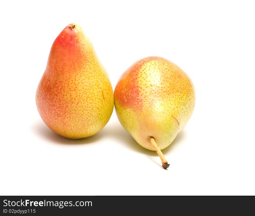 Two pears it is isolated on a white background. Two pears it is isolated on a white background.