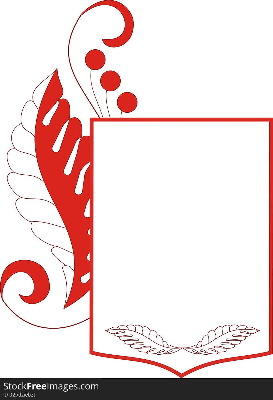 Label With Red Ornament