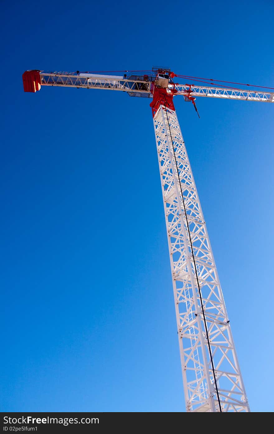 Tall White Tower Crane