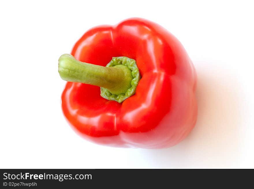 Red paprika on white table