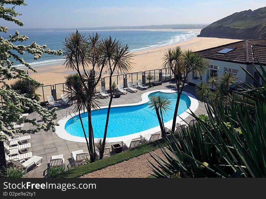 Summer in the beachside town of St Ives in Cornwall, England. Summer in the beachside town of St Ives in Cornwall, England