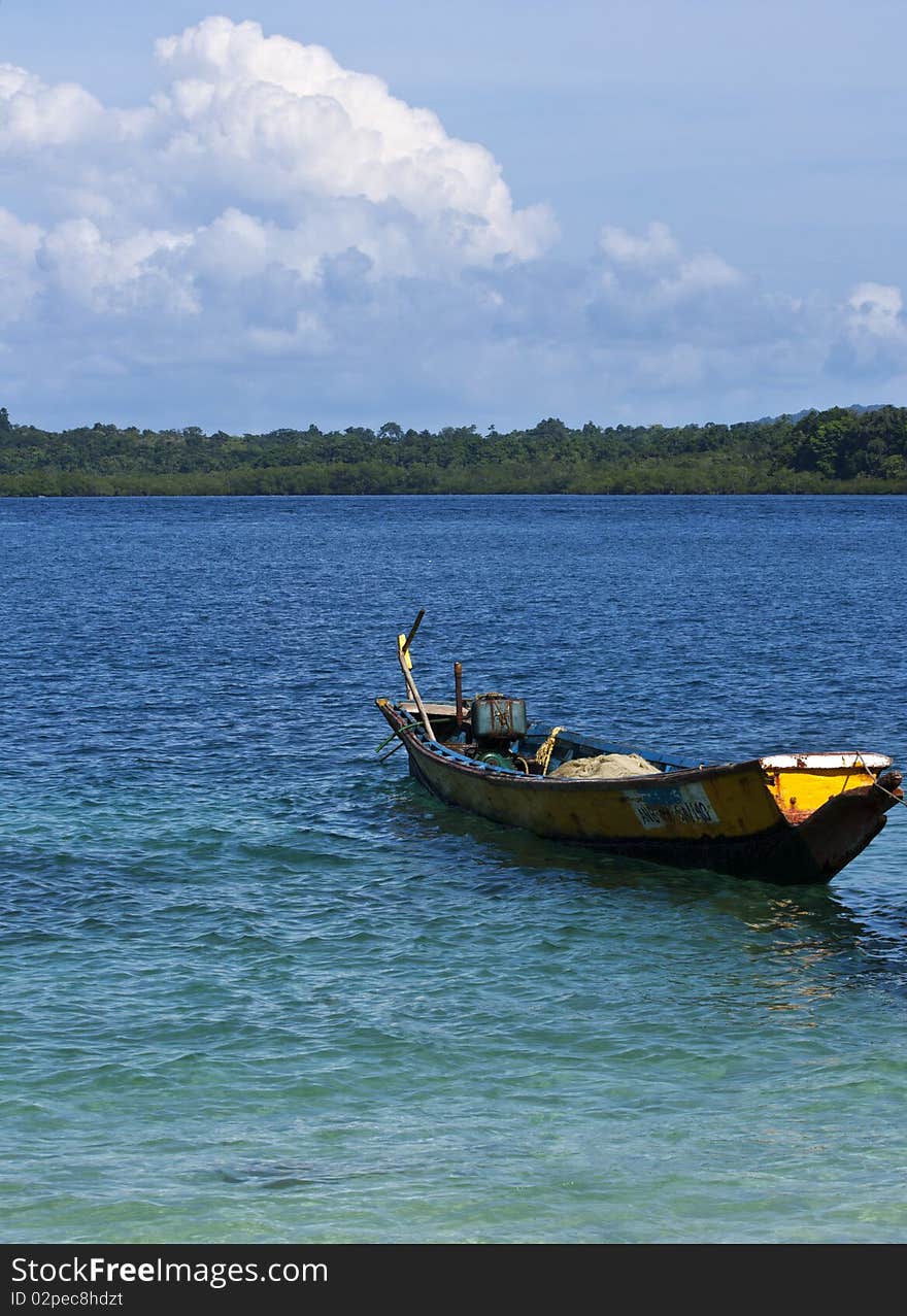 Rusty boat in the lagoon. Rusty boat in the lagoon