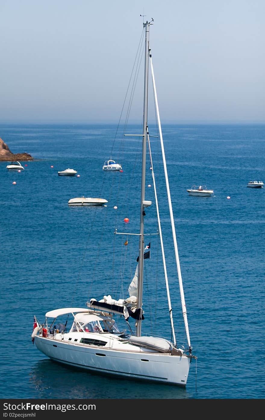 Yacht on still sea