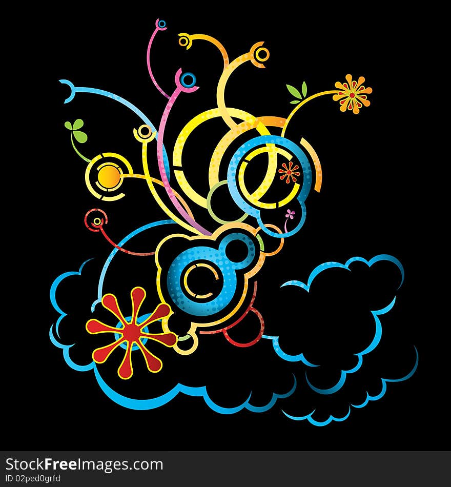 Modern curly color background vector. Modern curly color background vector