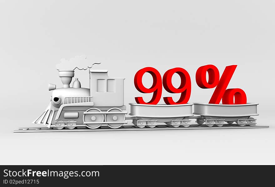 3d train with the car carries 99 % discount.