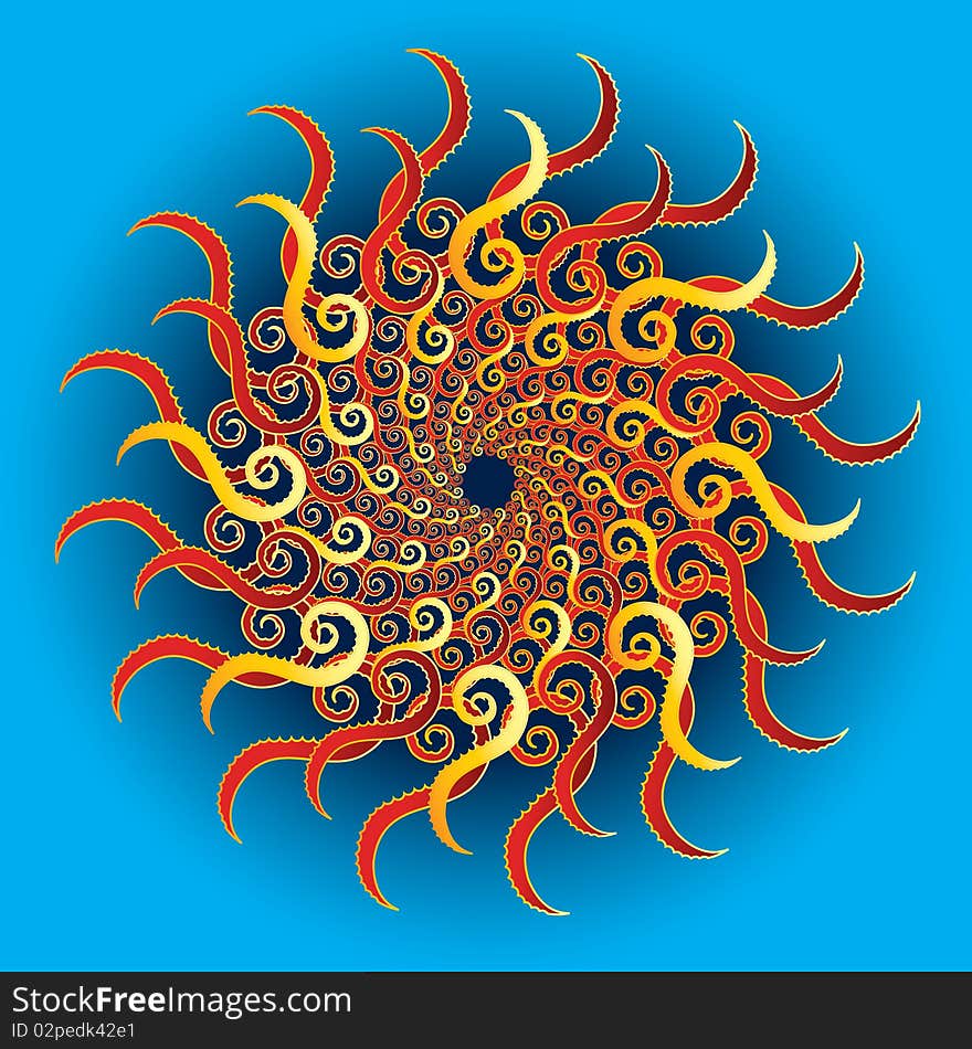 Creative abstract curly wheel vector