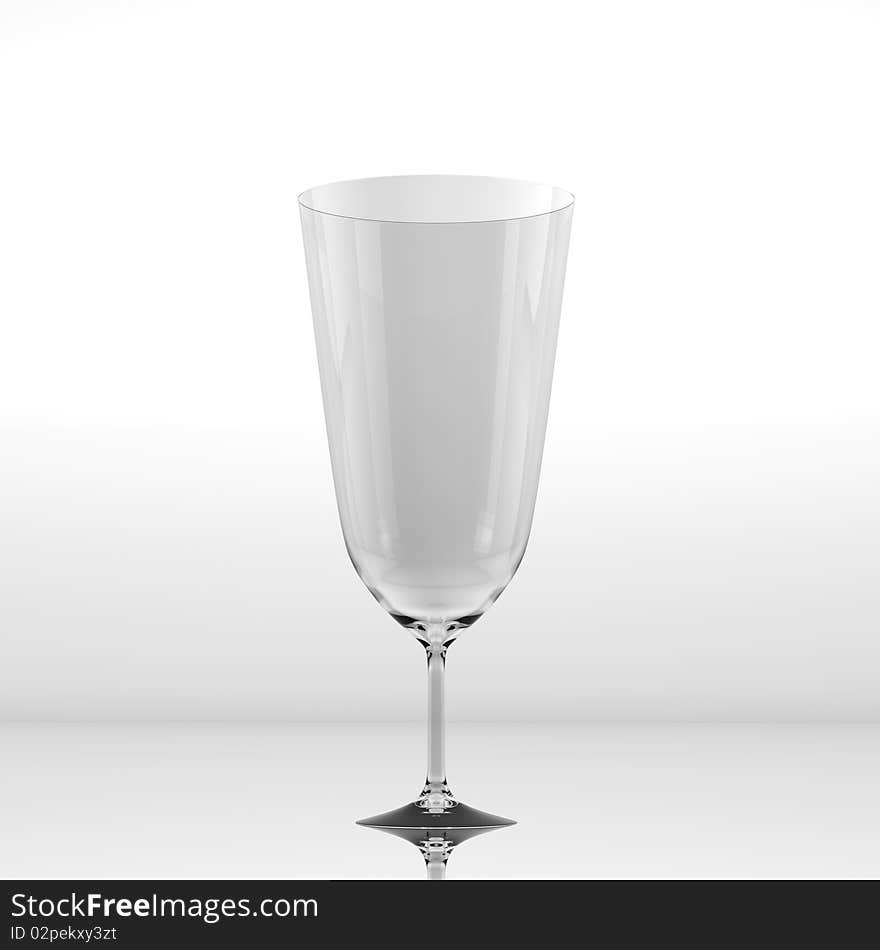 Pure glass for beer or soda with reflection