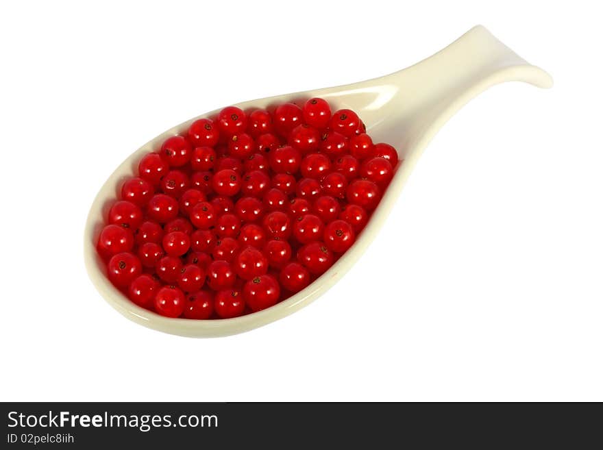 Spoon full of red currants