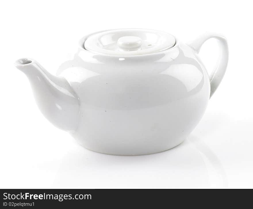 Tea cup on white background