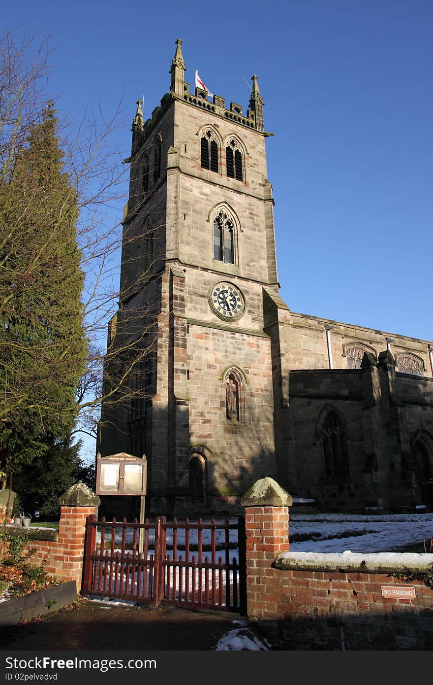 St Werburgh's Church, Hanbury morning light