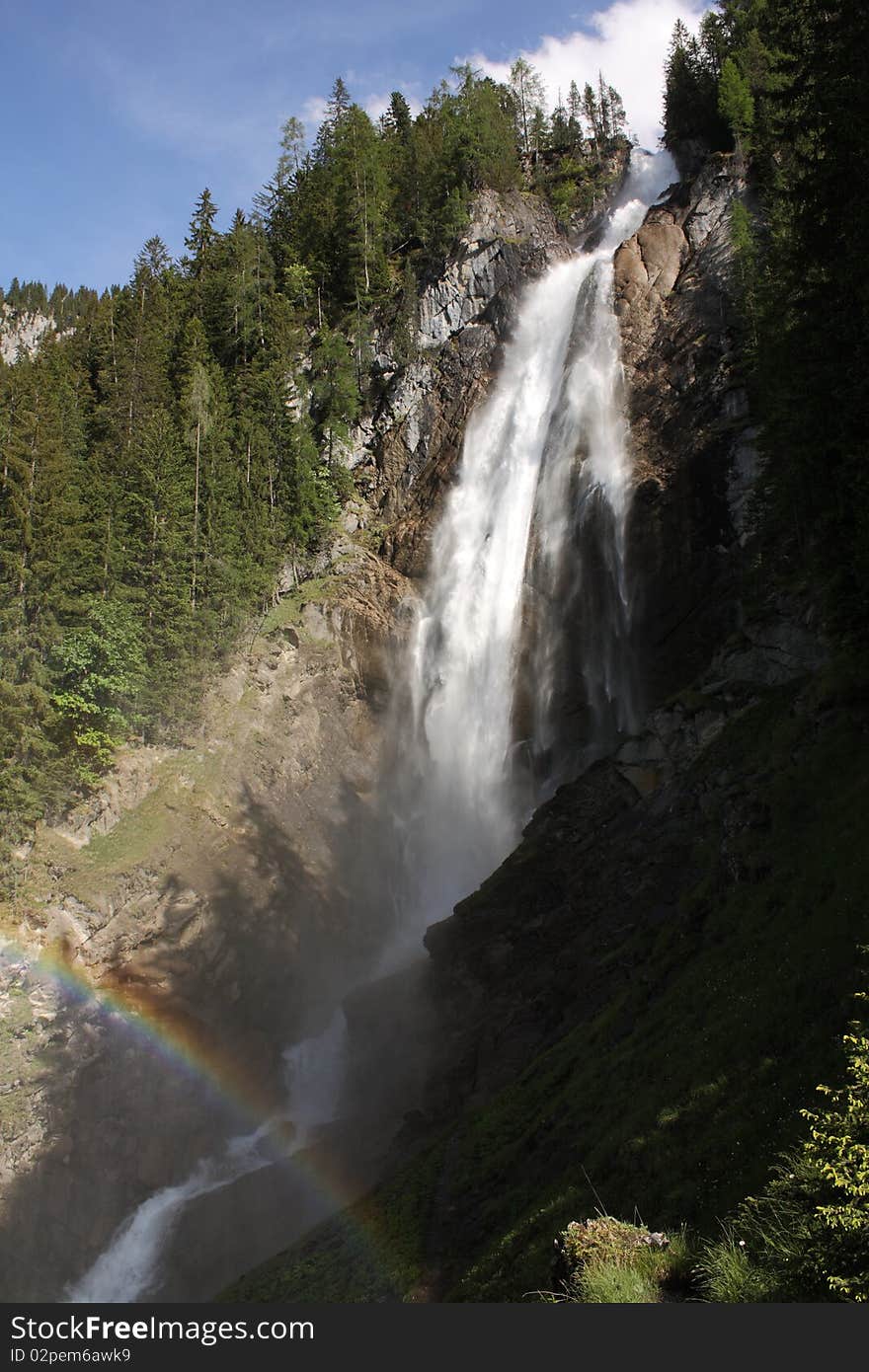 Iffigenfall - Swiss Waterfall with rainbow