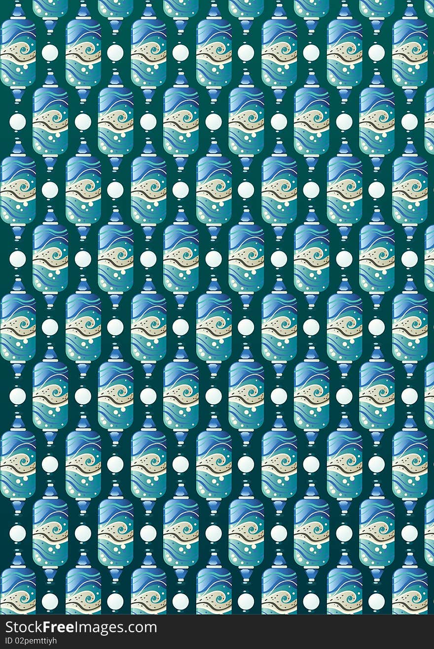 Beads on dark blue background