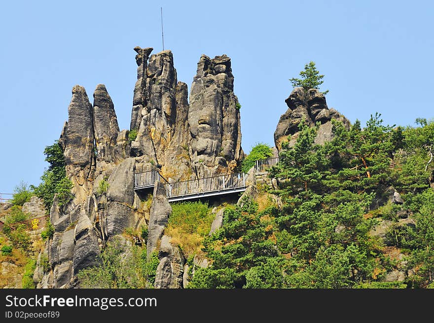 Nuns rock in the Zittau Mountains in Saxony. Nuns rock in the Zittau Mountains in Saxony.