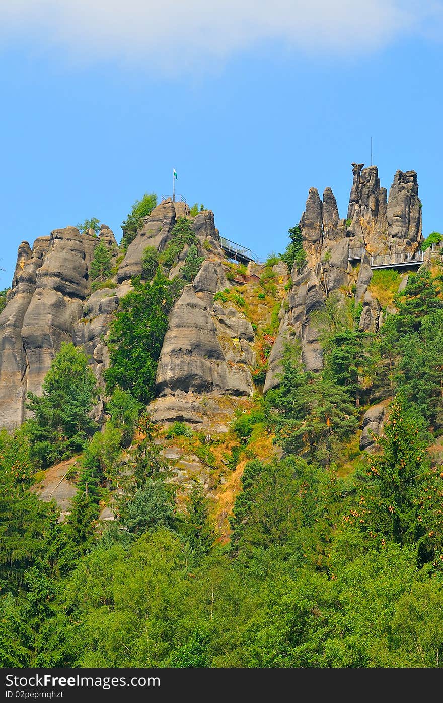 Nuns rock in the Zittau Mountains in Saxony. Nuns rock in the Zittau Mountains in Saxony.