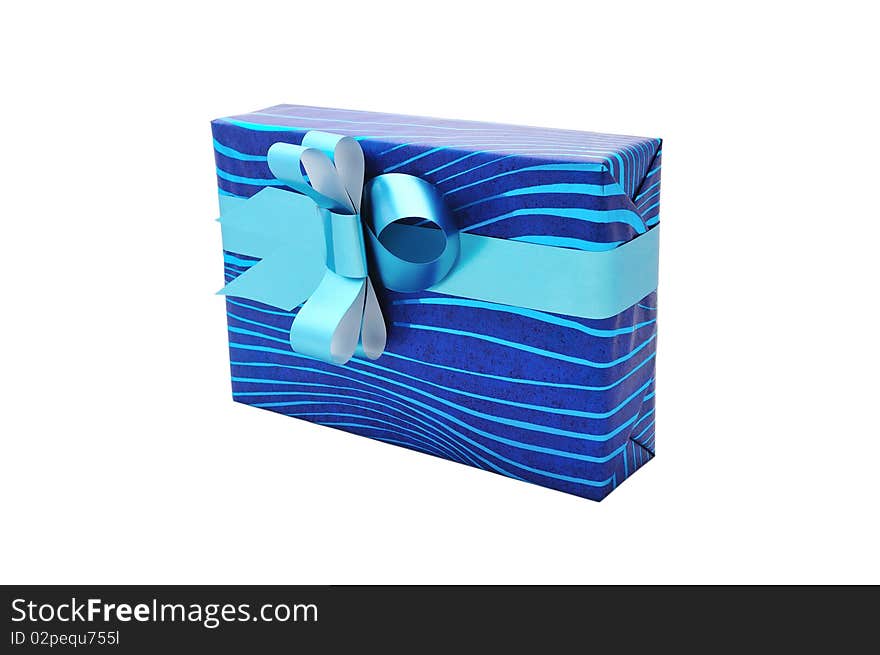 Gift with blue bow