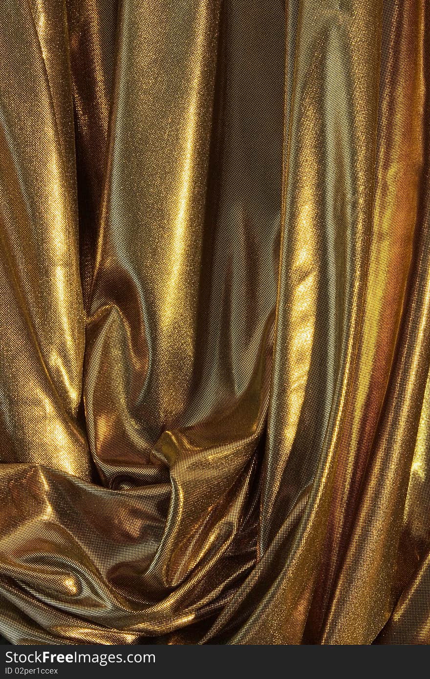 Close up of a reflecting golden material