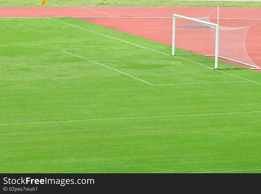 Football Grass And Football Goal