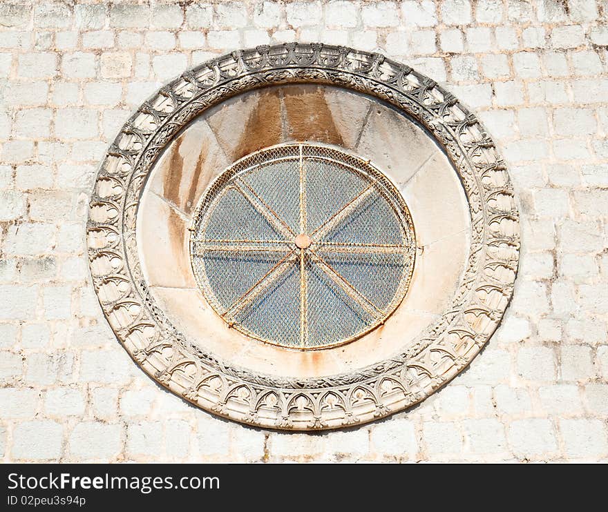 Beautiful historical window in Mediterranean style, Dubrovnik, Croatia