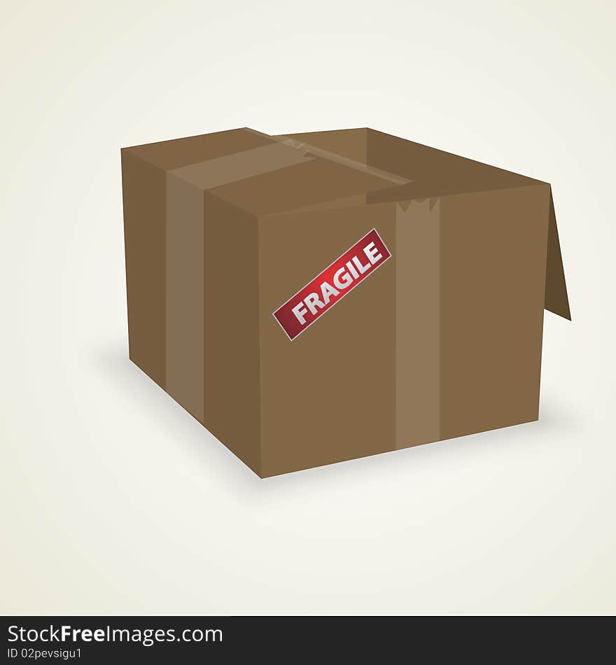 Vector box with fragile symbol. Vector box with fragile symbol