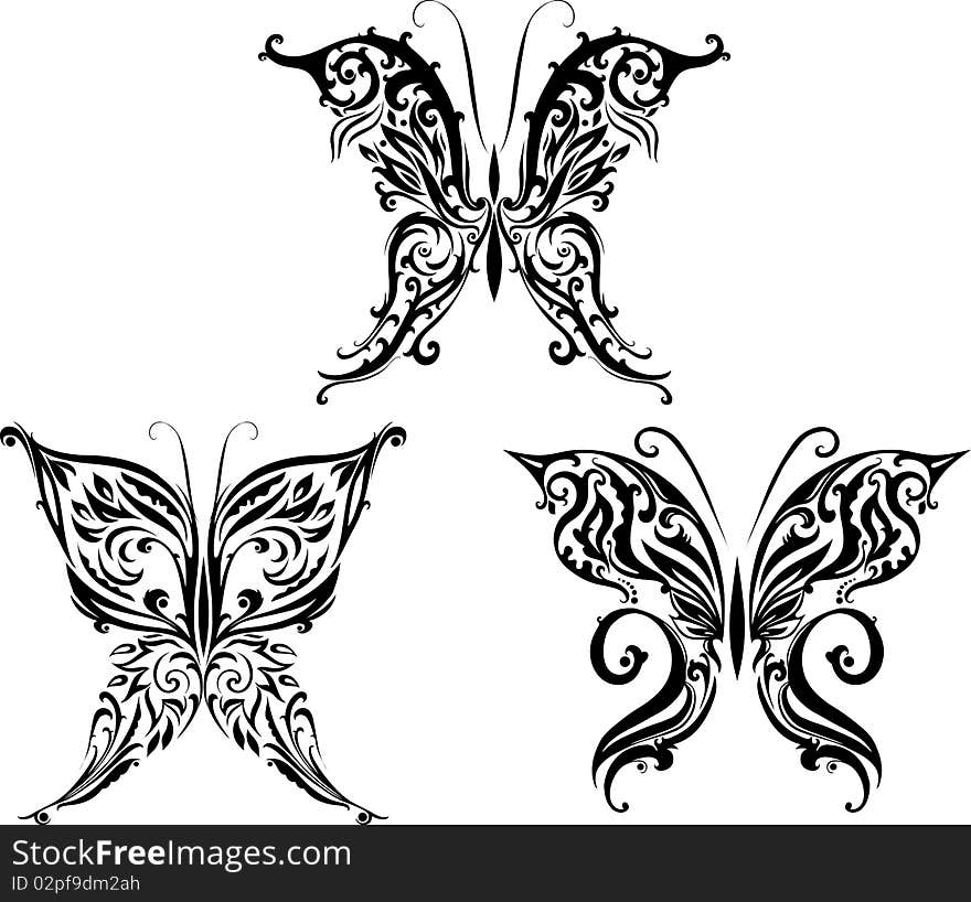 Decorative illustration of butterflies. Decorative illustration of butterflies