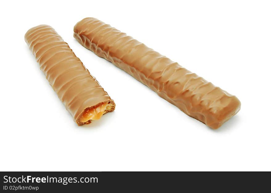 Chocolate bars with caramel