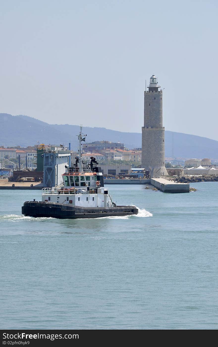 Tug in the port of Livorno. Tug in the port of Livorno