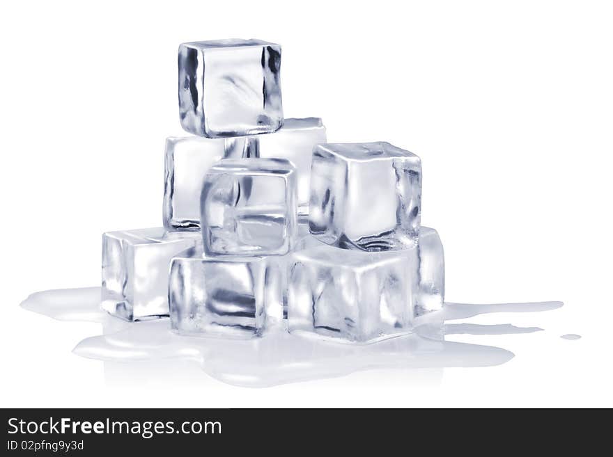 Ice cubes isolated on white