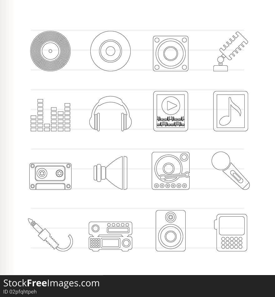 Music and sound icons -  Vector Icon Set