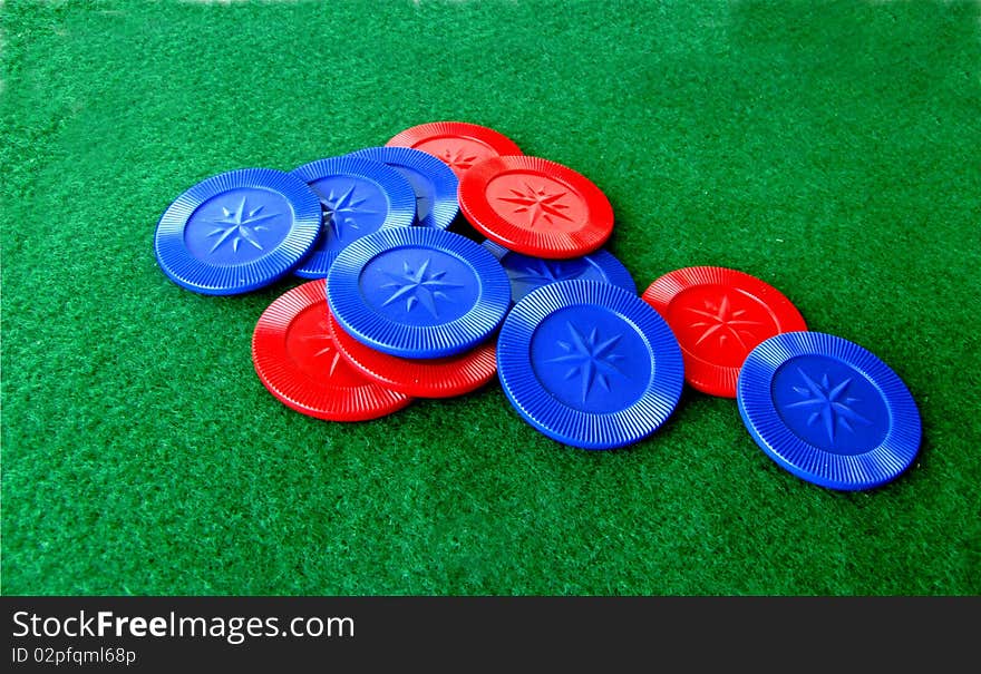 Poker Chips And Table