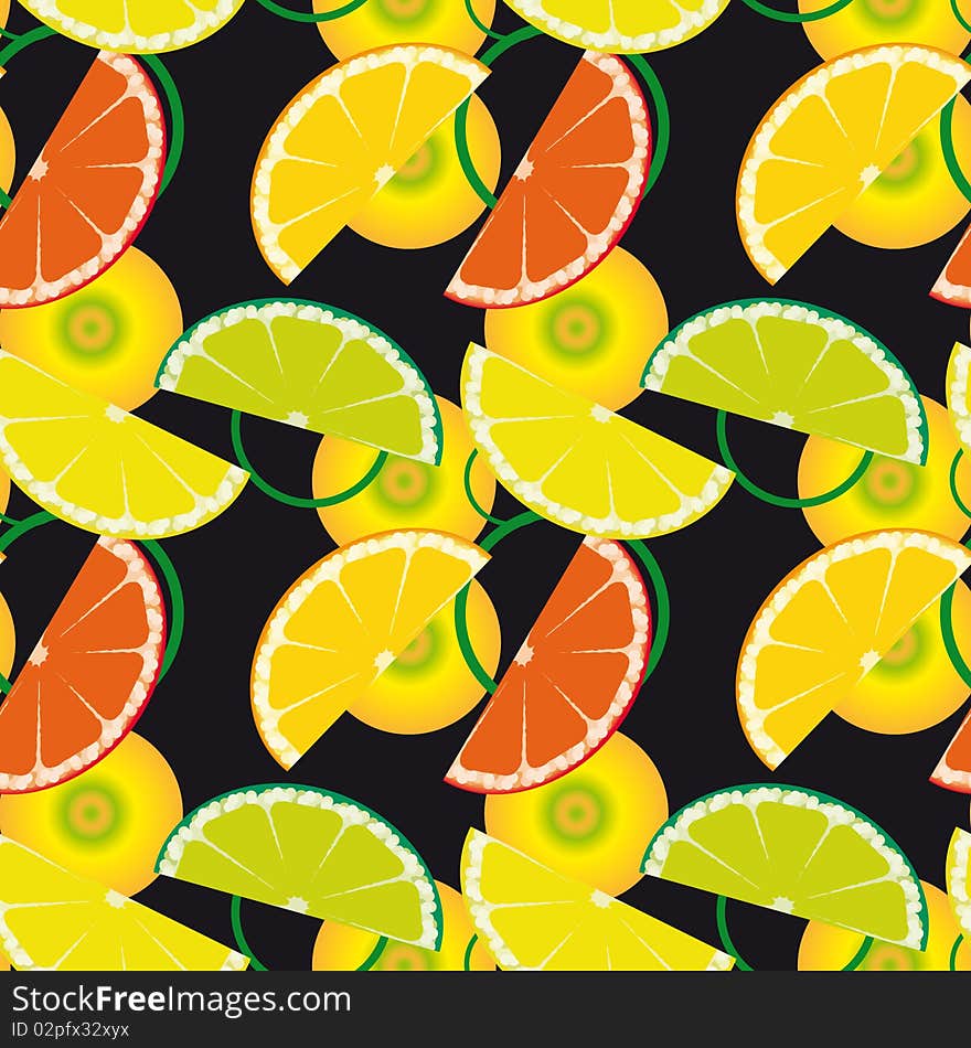 Seamless background with citrus fruits