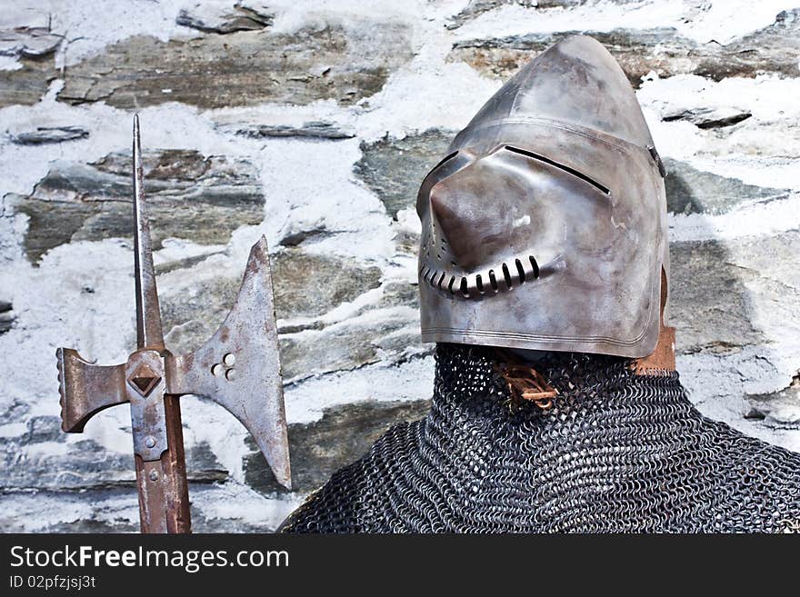 Detail of medieval armour, north Italy, Piemonte, XIV century. Detail of medieval armour, north Italy, Piemonte, XIV century