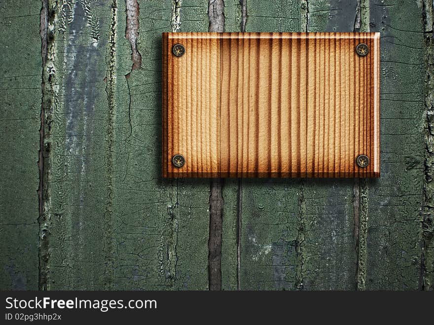 A sign on the background of an old wall. A sign on the background of an old wall