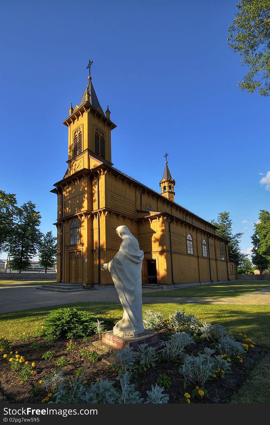 Christian wooden church in the country