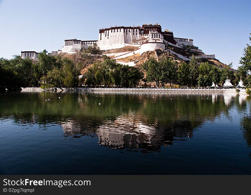 The great potala palace in tibet China in fine weather. The great potala palace in tibet China in fine weather